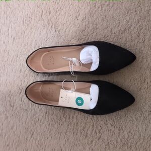 Black suede flats
